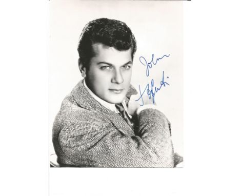 Tony Curtis signed 10x8 black and white photo. June 3, 1925 - September 29, 2010 was an American film actor whose career span