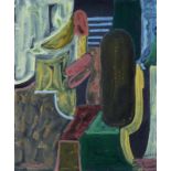 Leber, Wolfgang - Interieur mit Figur