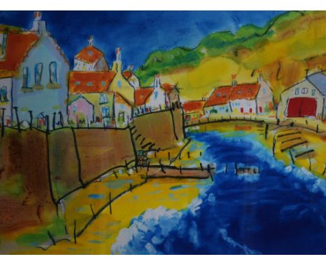 SARAH HUTTON (B.1962), 'Summers Haven' signed in pencil, limited edition coloured lithograph, 75/95, 19.5" (50cm) high x 26" 