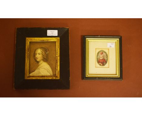 A PAIR OF MODERN SILHOUETTE PROFILE PORTRAIT PRINTS depicting Peter and CeliaMontague. A pair of larger coloured portrait pri