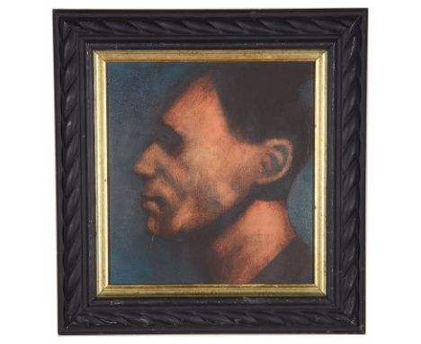 Brian Smyth (Irish, b. 1967):Profile portrait head study of a man, oil on canvas, signed verso & dated 2000, H 31 x W 28.5 cm