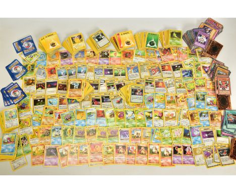 A LARGE QUANTITY OF AROUND 1000 POKEMON TCG AND YU-GI-OH CARDS, Pokemon cards range from Base Set, Jungle, Fossil, Gym Heroes