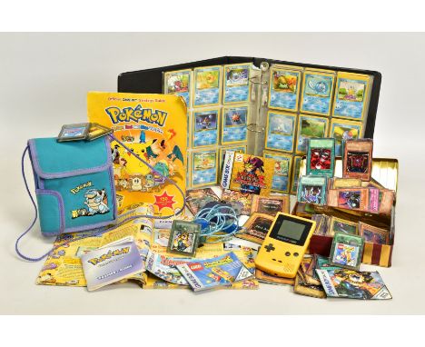 A GAMEBOY COLOUR, POKEMON CRYSTAL &amp; A QUANTITY OF POKEMON, YU-GI-OH  AND EUROPEAN MAGIC THE GATHERING CARDS, Gameboy Colo