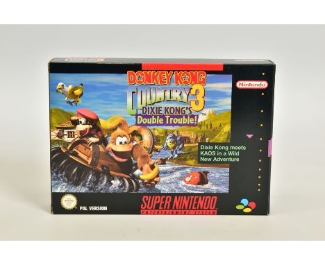 DONKEY KONG COUNTRY 3: DIXIE'S DOUBLE TROUBLE SNES GAME BOXED, final game in the original Donkey Kong Country trilogy boxed w