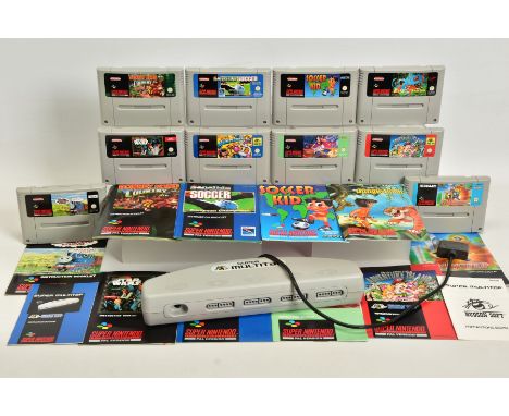 QUANTITY OF SNES GAMES INCLUDING SUPER BOMBER-MAN &amp; DONKEY KONG COUNTRY, loose SNES cartridges to include Sparkster, Donk