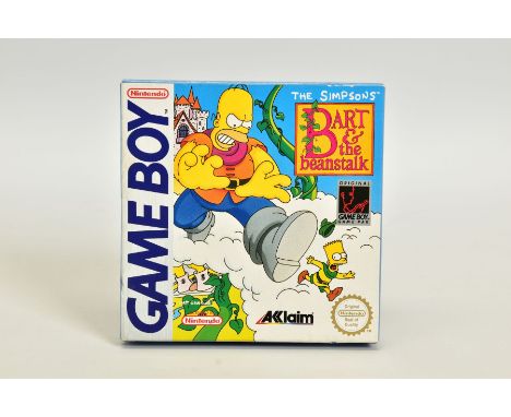 BART AND THE BEANSTALK GAMEBOY GAME BOXED, notorious Gameboy game boxed with its manual; contains moderate wear on the bottom