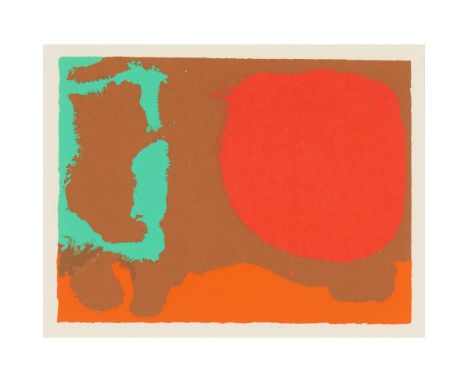  PATRICK HERON C.B.E. (BRITISH 1920-1999) NO. 13: RED AND UMBER WITH ORANGE & ICE GREEN, JANUARY 1977, FROM 'SHAPES OF COLOUR