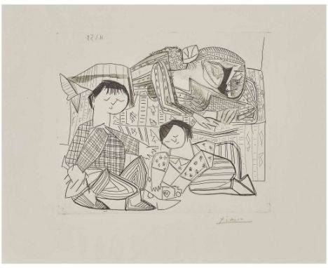 PABLO PICASSO (SPANISH 1881-1973) MÈRE ET ENFANTS (B.737) - 1961 Etching with aquatint on Arches laid paper, un-numbered impr