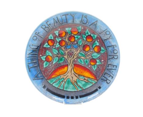 A Poole pottery V&amp;A The Tree of Life charger, limited edition 25/500, printed marks, 40cm diameter.