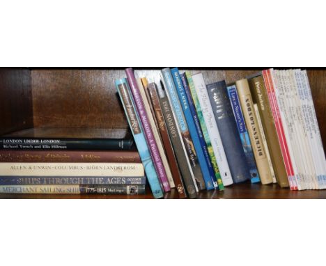 A group of boating merchant sailing and London river related books, to include John Murray London Under London, Conway Workin