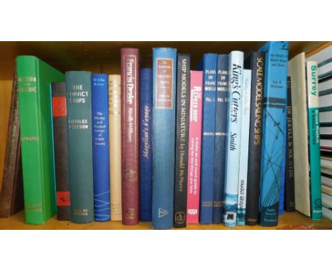 A group of hardback and paperback books relating to sailing and model boats, to include Bruce Watkin Shell Guide, World of Mo