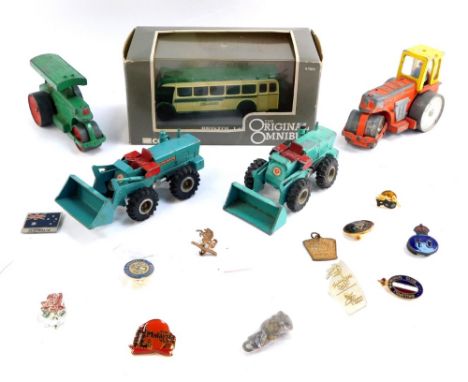 Diecast models, to include Dinky Toys Aveling Barford Roller, two Matchbox Series Aveling Barford tractor shovels, a Dinky To