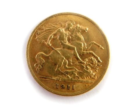 A George V half gold sovereign, dated 1911.