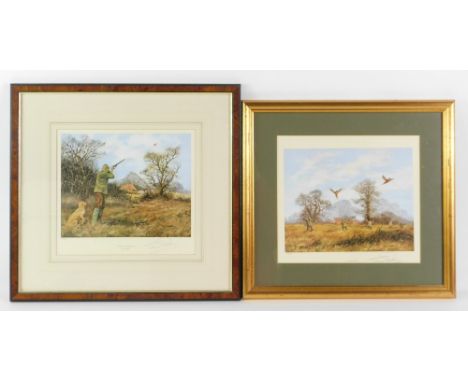 After Trevor Parkin. Up and Away, limited edition print 179/850, and Poised Action 40/850, 20cm x 25cm. (2) 