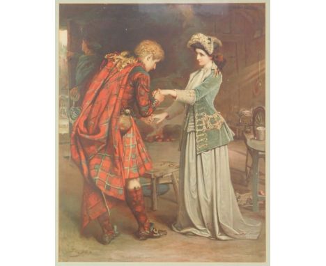 After George William Joy (Irish 1844-1925). Floral Macdonald's Farewell to Bonnie Prince Charlie, lithographic print, 53cm x 