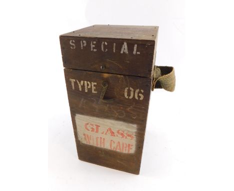 An Admiralty AM Type O6S Special compass, No 13185D, with Admiralty stamps for 1938, 40 and 42, cased (AF).