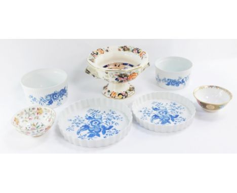 A group of ceramics, comprising a Minton Haddon Hall pattern sugar bowl, a Spode Regency pattern sugar bowl, a Mason's Mandar