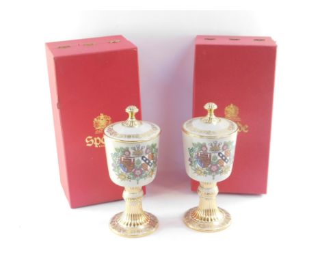 A pair of Spode porcelain Royal Wedding chalice, to commemorate the Wedding at St Paul's Cathedral of HRH Charles, Prince of 
