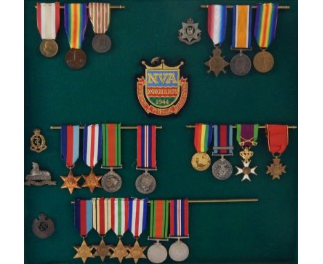 A collection of medal groups and records relating to the Pusterla family, including family trees, birth and marriage certific