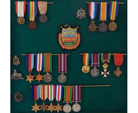 A collection of medal groups and records relating to the Pusterla family, including family trees, birth and marriage certific