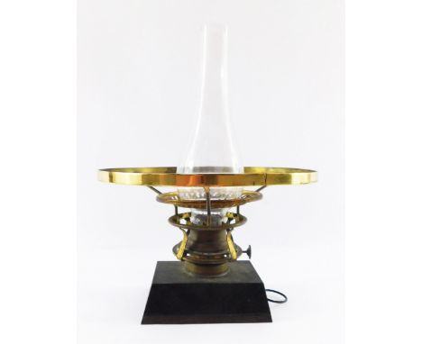 An oil lamp fitment, and a shade frame.