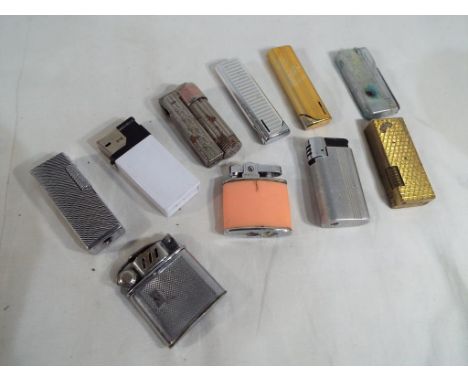 A collection of predominantly vintage lighters to include, Imcoxxx, Kingsun, Sportsman's Mosda, Zetron and similar.