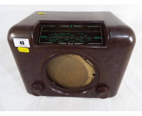 A vintage Bush bakelite radio serial No. 73/163829