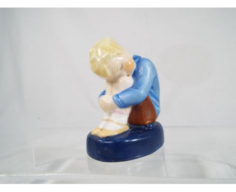 Royal Worcester - a figure entitled Sleepy Boy, modelled by Margaret Cane, ca 1934, model No. 2918, puce printed marks to bas