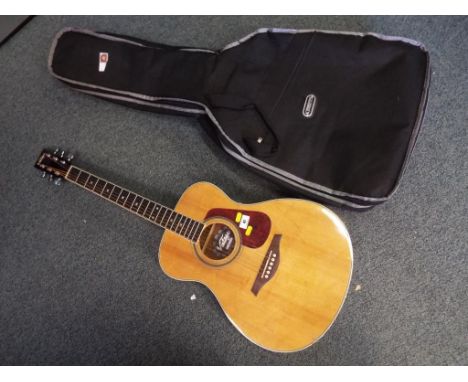 A good quality acoustic guitar by Vintage JHS and Co Ltd model No. V300 with case