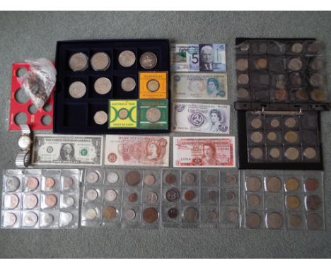 Numismatology - a small collection of UK pre-decimal coins to include a Victorian crown 1889, also US quarters and other worl
