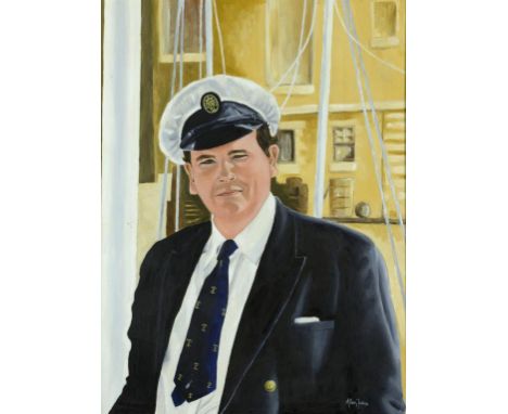 •†ALLAN IRVINE (1967-), PORTRAIT OF PETER ST THOMAS M H HOPE, 4TH BARON RANKEILLOUR (1935-2005) bust length before the Royal 
