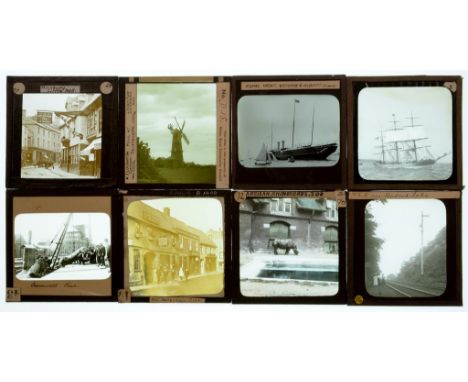 AN EXTENSIVE COLLECTION OF MAGIC LANTERN SLIDES OF A GREAT VARIETY OF SUBJECTS, INCLUDING SEVERAL SETS OR PART SETS, MAINLY L