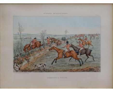 BY AND AFTER HENRY THOMAS ALKEN, HUNTING QUALIFICATIONS, A SET OF SIX, LITHOGRAPHS, HAND COLOURED, CIRCA LATE 19TH C, 25 X 33