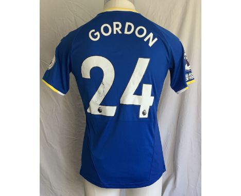 2021 - 2022 Gordon Everton Match Worn Football Shirt: Blue short sleeve Hummel shirt with Premier League badging to arms. Num