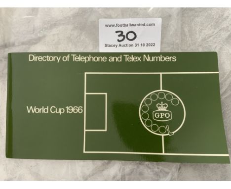 1966 World Cup Official GPO Phone Book: Excellent condition booklet produced by the GPO for use of teams, press officials etc