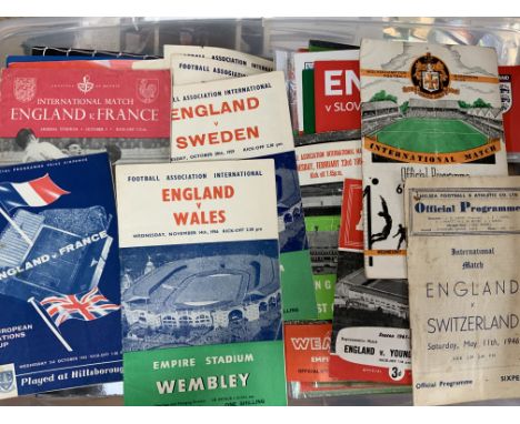 England Home Football Programmes: Wide range from the 50s to modern in good condition to include 1994 Nigeria, 1951 France at