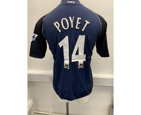 Tottenham Hotspur 2002 - 2003 Match Worn Football Shirt: Away short sleeve number 14 with Premier League badging to arms. Wor