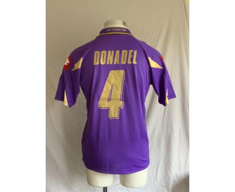 Fiorentina 2010 - 2011 Match Worn Football Shirt: Home short sleeve number 4. Worn by Donadel v Tottenham on 7 August 2011.