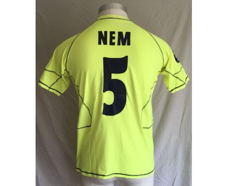 Sporting Braga 2006 - 2007 Match Worn Football Shirt: Away short sleeve number 5 with UEFA Cup badging to arms. Worn by Nem v