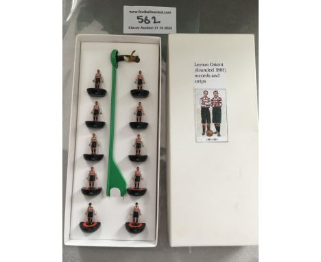 Leyton Orient 1800s Subbuteo Football Team: Hand painted unofficial team with kit from 1885 - 1899. Boxed and labelled with i