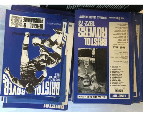 Football Programme Box: Very random programmes worth a look to include many early 70s Bristol Rovers homes, 67/68 Burnley v W