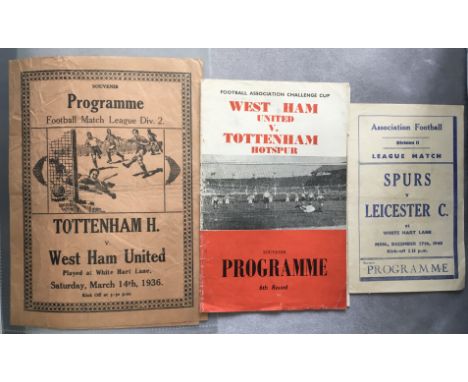 Tottenham Pirate Football Programme Collection: Mainly homes to include 35/36 West Ham creased and 48/49 Leicester excellent.