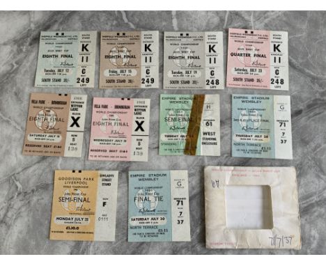 1966 World Cup Football Tickets: Argentina v Germany and Germany v Spain both at Aston Villa. All 4 matches from Sheffield We