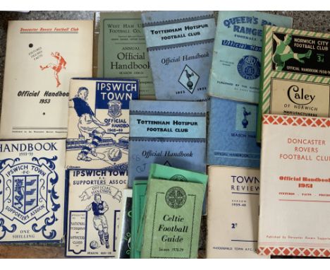 Football Handbook Collection: Wide range of clubs and eras to include 70s and 80s Celtic, Tottenham from 48/49, QPR 50/51, Bo