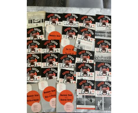 57/58 Manchester United Home Football Programmes: Includes FA X1 v The Army, 4 European matches, West Brom FA Cup and a tatty