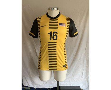Malaysia X1 2012 Match Worn Football Shirt: Home short sleeve number 16 with no badging to arms. Worn v Arsenal on 24 July 20