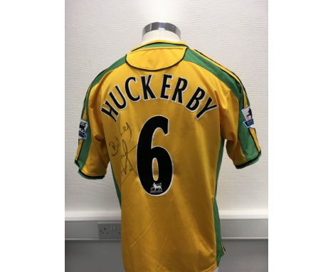 Norwich City 2003 - 2005 Signed Match Worn Football Shirt: Home short sleeve number 6 with Premier League badging to arms. Wo