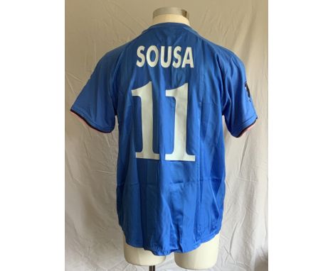 Getafe 2007 - 2008 Match Worn Football Shirt: Fourth kit short sleeve number 11 with UEFA Cup badging to arms. Worn by Sousa 