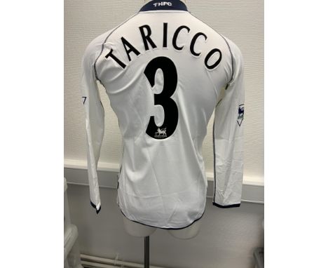 Tottenham Hotspur 2002 - 2003 Match Worn Football Shirt: Home long sleeve number 3 with Premier League badging to arms. Worn 