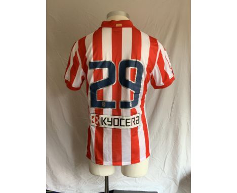 Athletico Madrid 2009 - 2010 Match Worn Football Shirt: Home short sleeve number 29 with Emirates Cup 2009 badging to arms. W